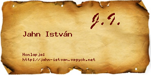 Jahn István névjegykártya